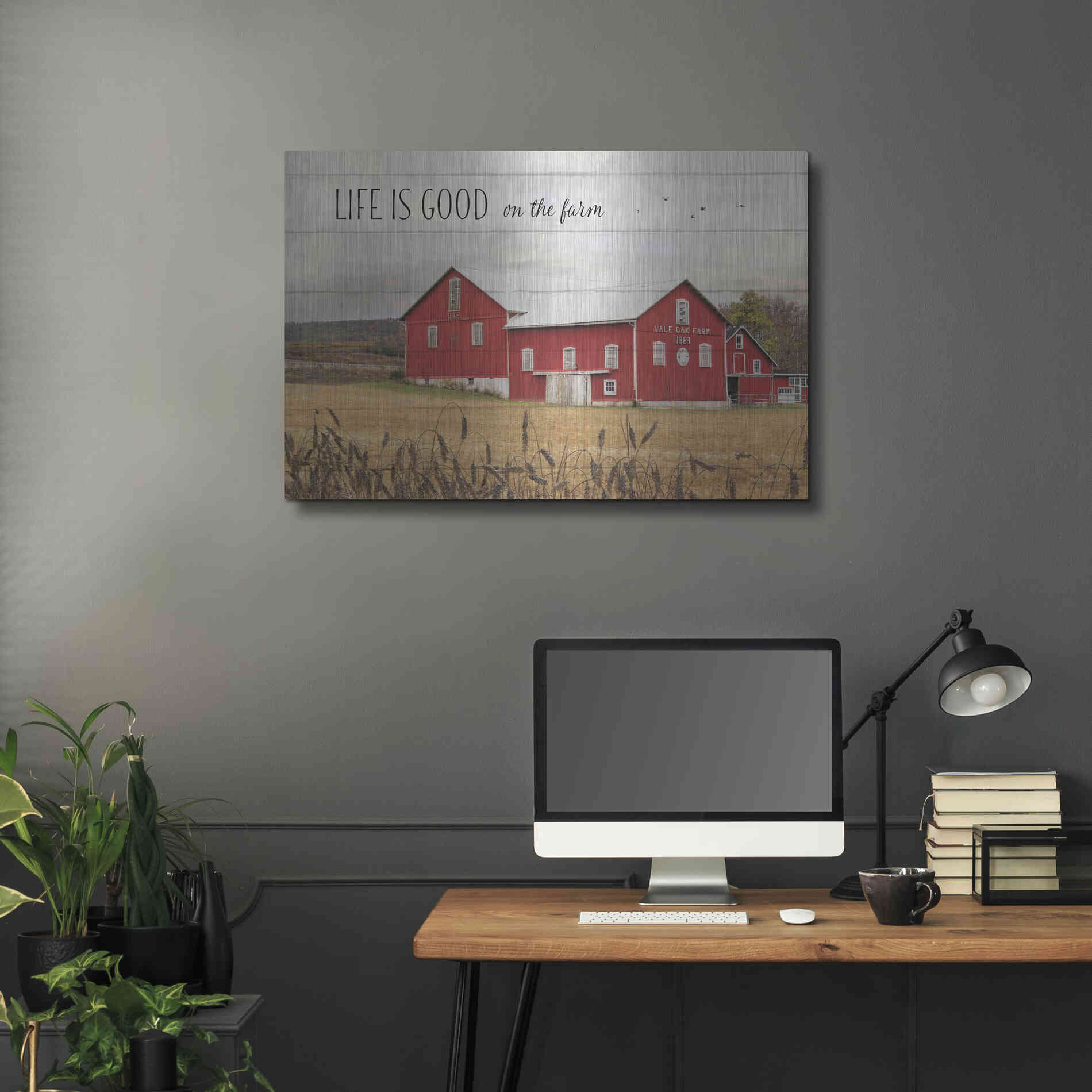 Luxe Metal Art 'Life is Good on the Farm' by Lori Deiter Metal Wall Art,36x24