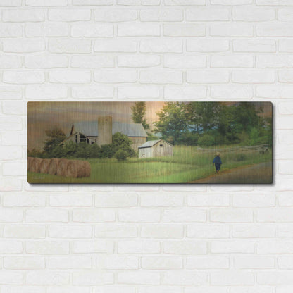 Luxe Metal Art 'Amish Barefoot Farmer' by Lori Deiter Metal Wall Art,48x16