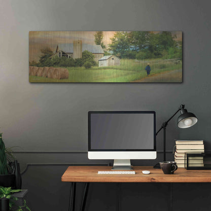 Luxe Metal Art 'Amish Barefoot Farmer' by Lori Deiter Metal Wall Art,48x16