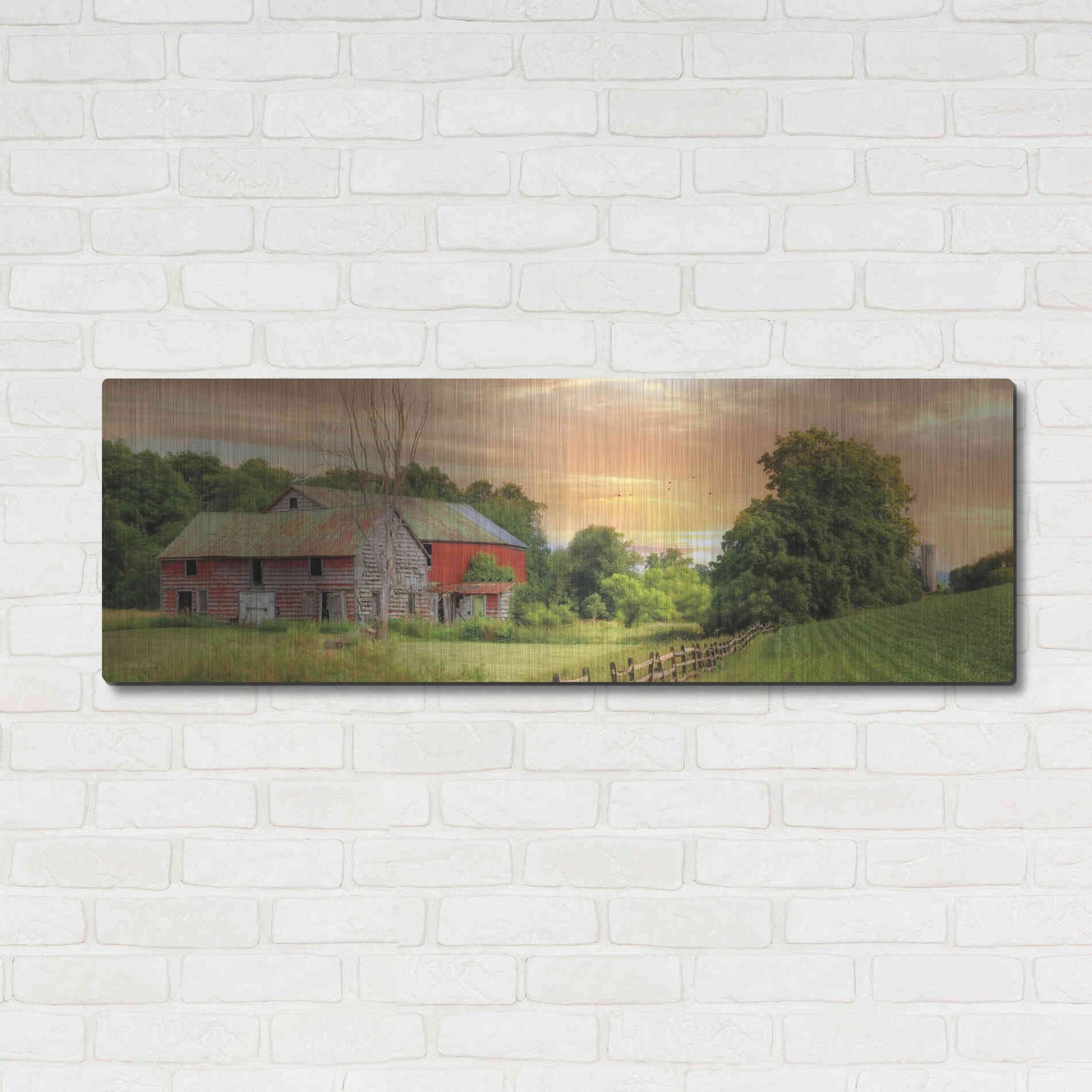Luxe Metal Art 'Greener Pastures' by Lori Deiter Metal Wall Art,48x16