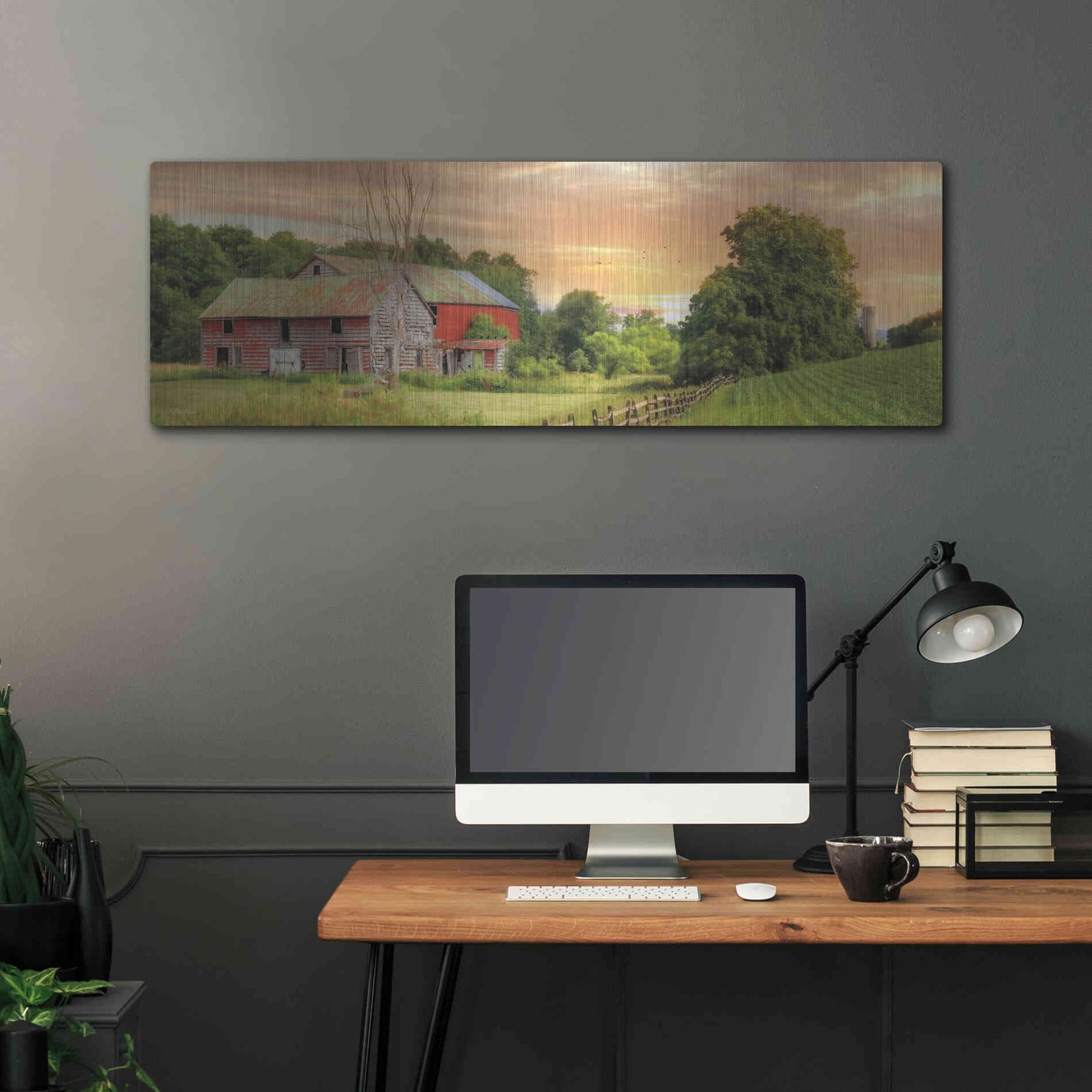 Luxe Metal Art 'Greener Pastures' by Lori Deiter Metal Wall Art,48x16