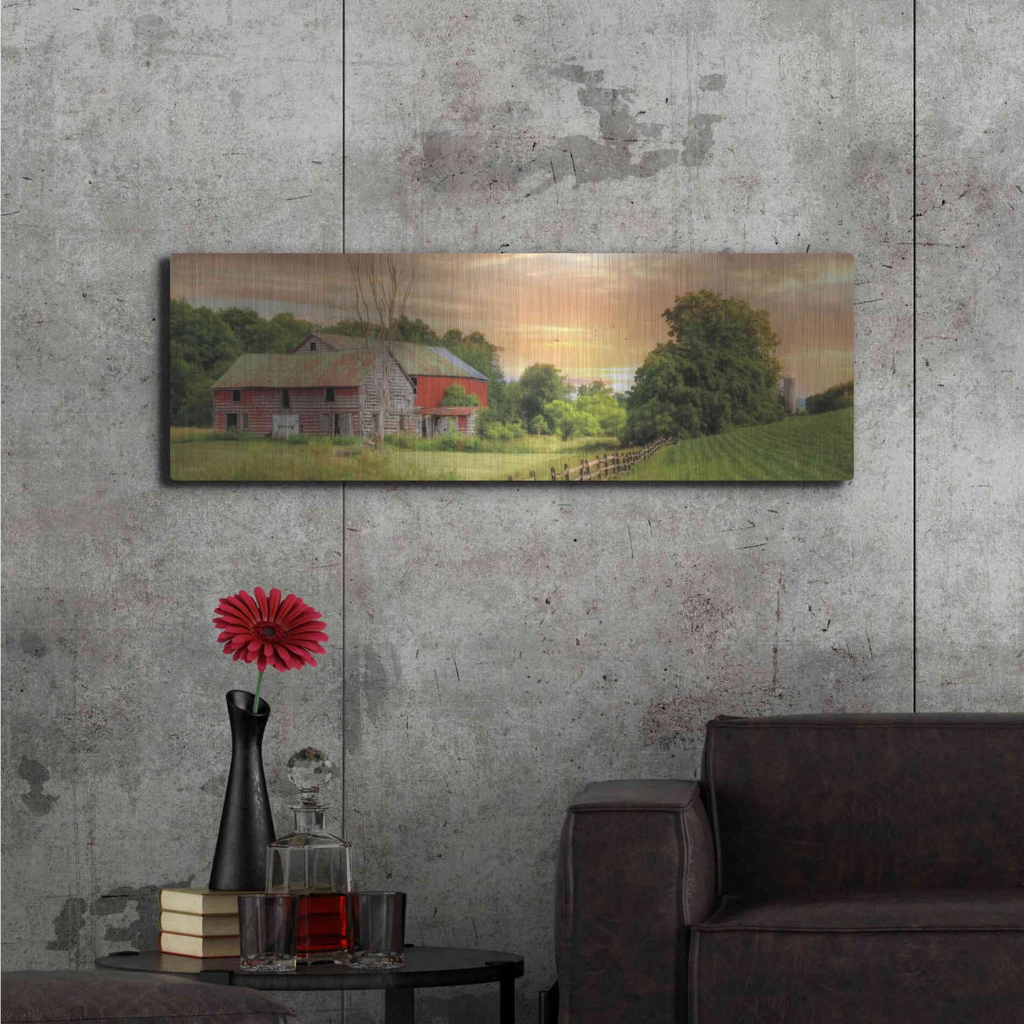 Luxe Metal Art 'Greener Pastures' by Lori Deiter Metal Wall Art,48x16