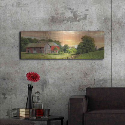 Luxe Metal Art 'Greener Pastures' by Lori Deiter Metal Wall Art,48x16