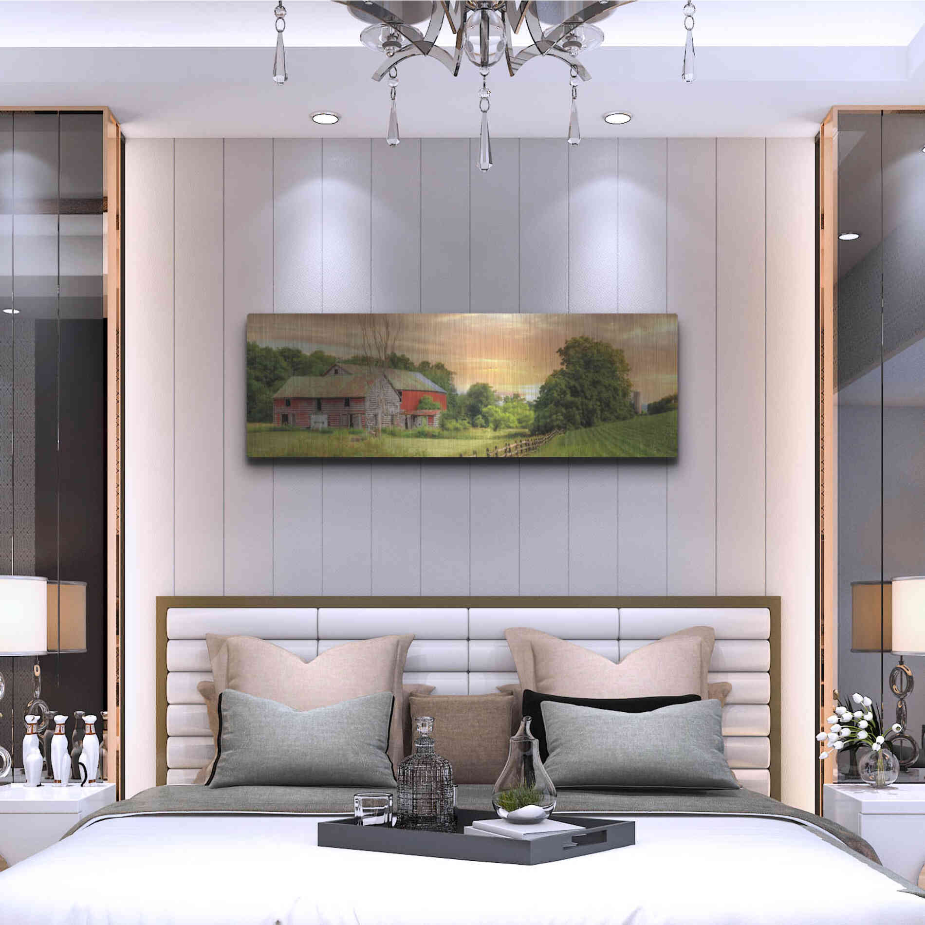 Luxe Metal Art 'Greener Pastures' by Lori Deiter Metal Wall Art,48x16