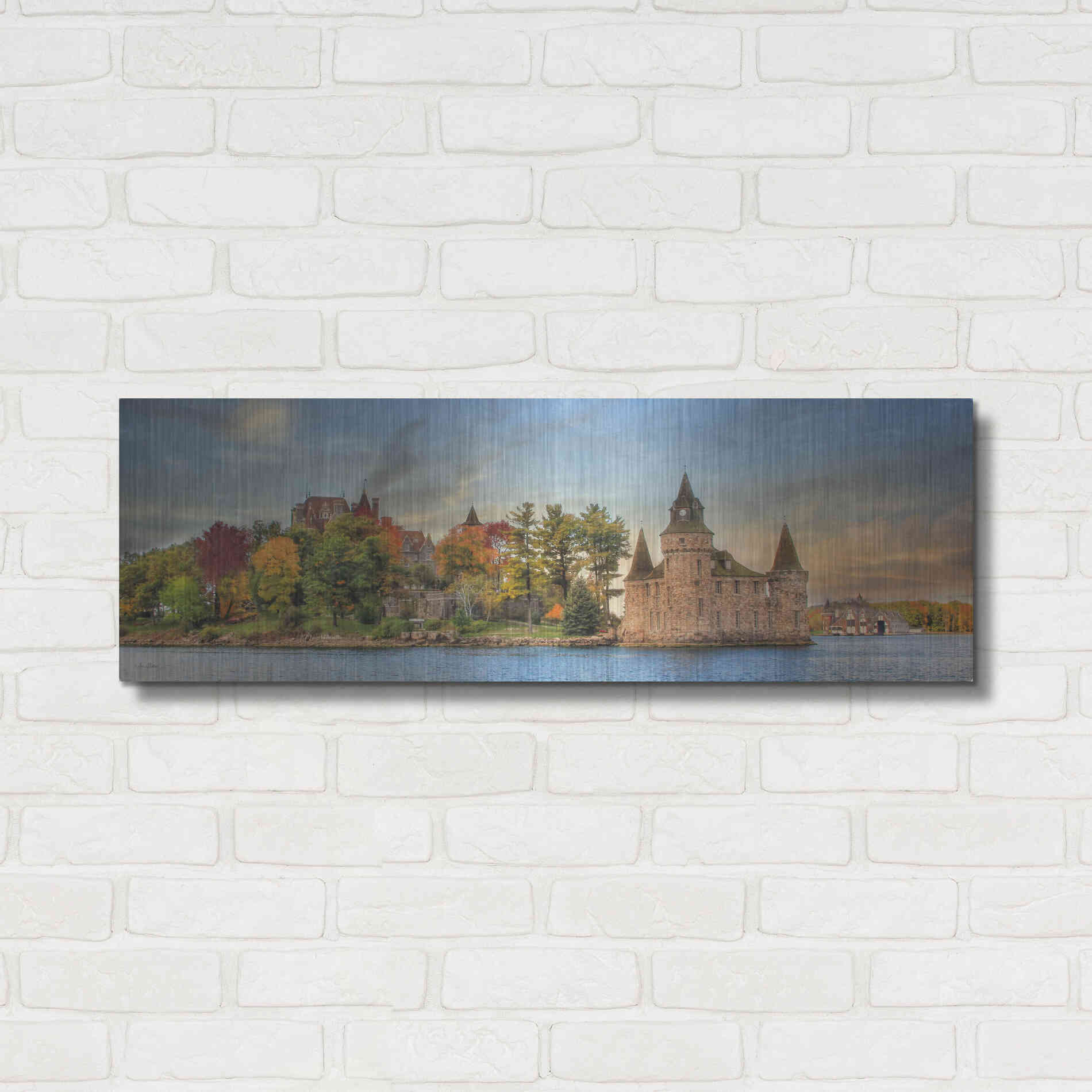 Luxe Metal Art 'Autumn at the Castle' by Lori Deiter Metal Wall Art,36x12