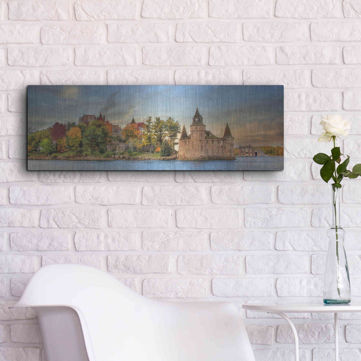Luxe Metal Art 'Autumn at the Castle' by Lori Deiter Metal Wall Art,36x12