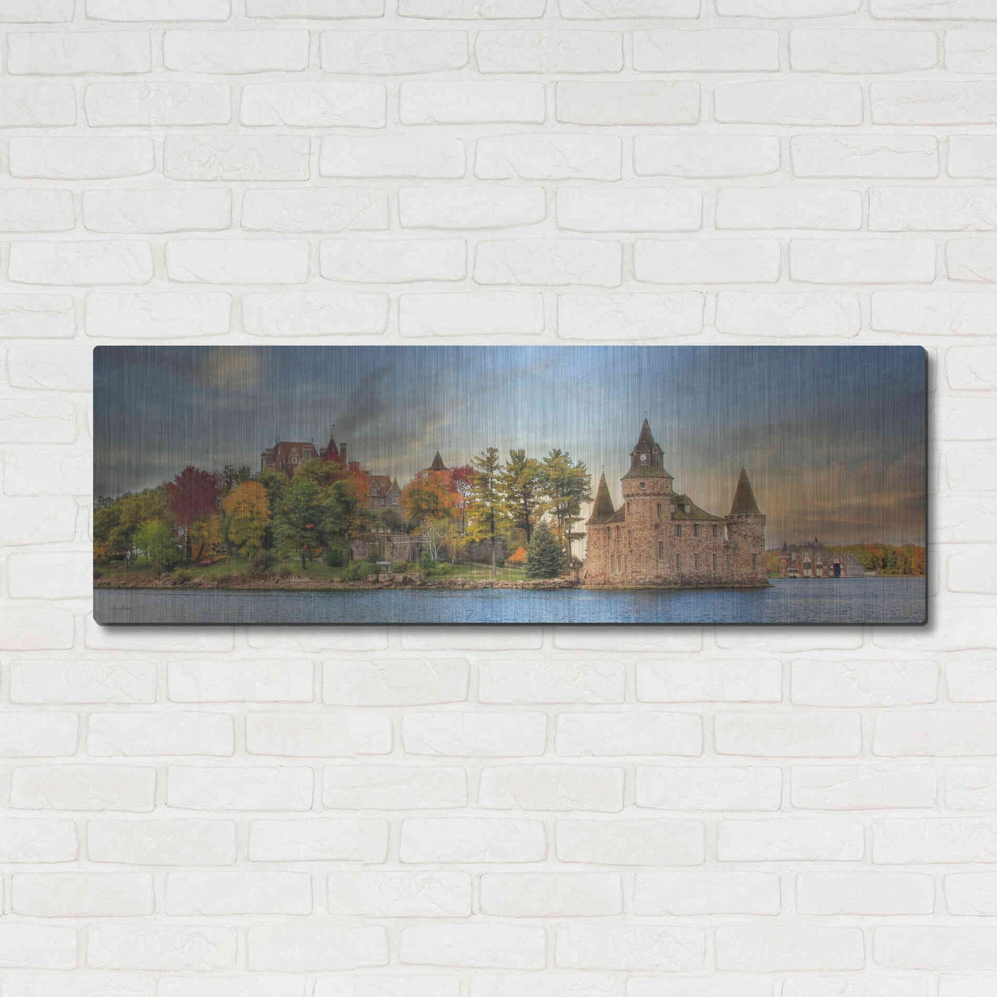 Luxe Metal Art 'Autumn at the Castle' by Lori Deiter Metal Wall Art,48x16