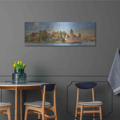 Luxe Metal Art 'Autumn at the Castle' by Lori Deiter Metal Wall Art,48x16