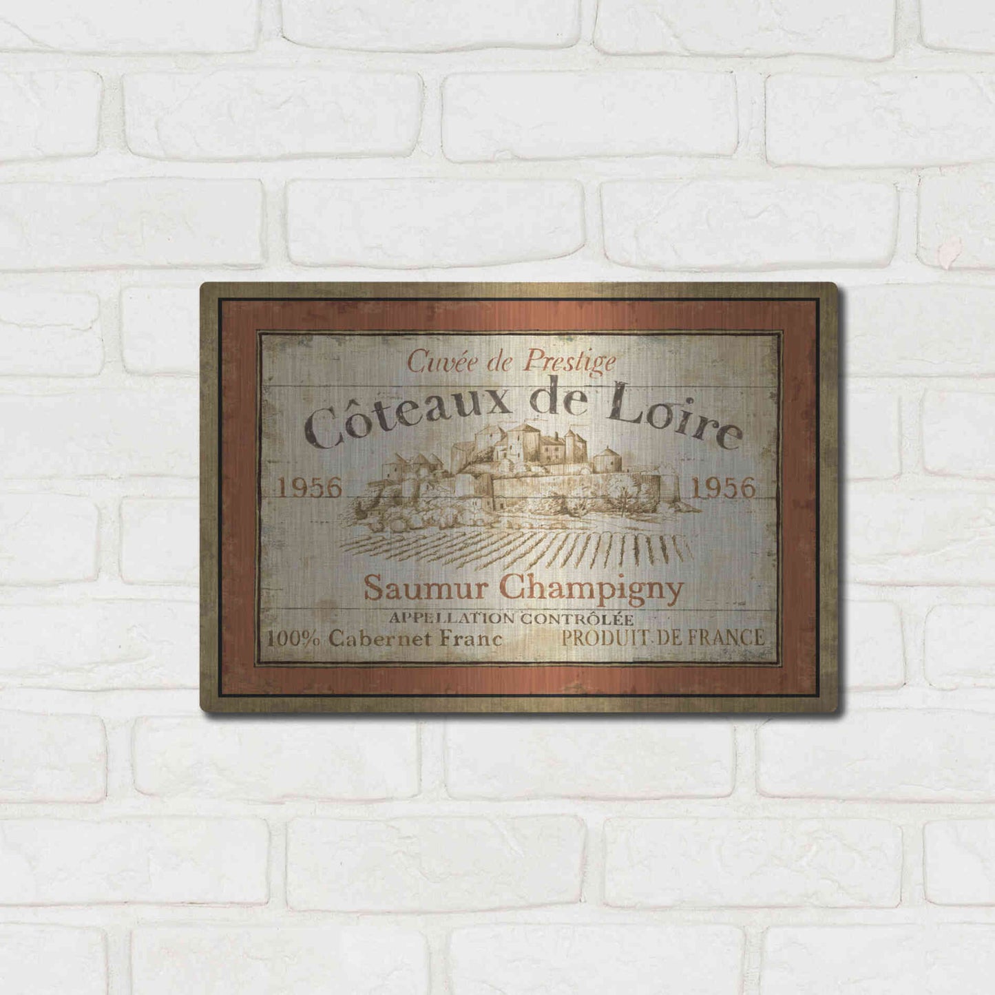 Luxe Metal Art 'French Wine Label II' by Daphne Brissonet, Metal Wall Art,16x12