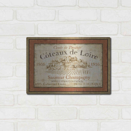 Luxe Metal Art 'French Wine Label II' by Daphne Brissonet, Metal Wall Art,16x12