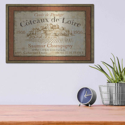Luxe Metal Art 'French Wine Label II' by Daphne Brissonet, Metal Wall Art,16x12