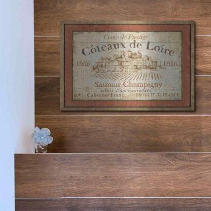 Luxe Metal Art 'French Wine Label II' by Daphne Brissonet, Metal Wall Art,16x12