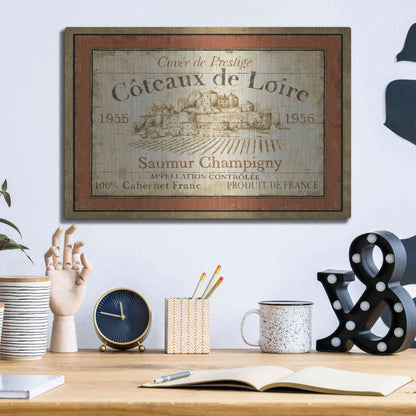 Luxe Metal Art 'French Wine Label II' by Daphne Brissonet, Metal Wall Art,16x12