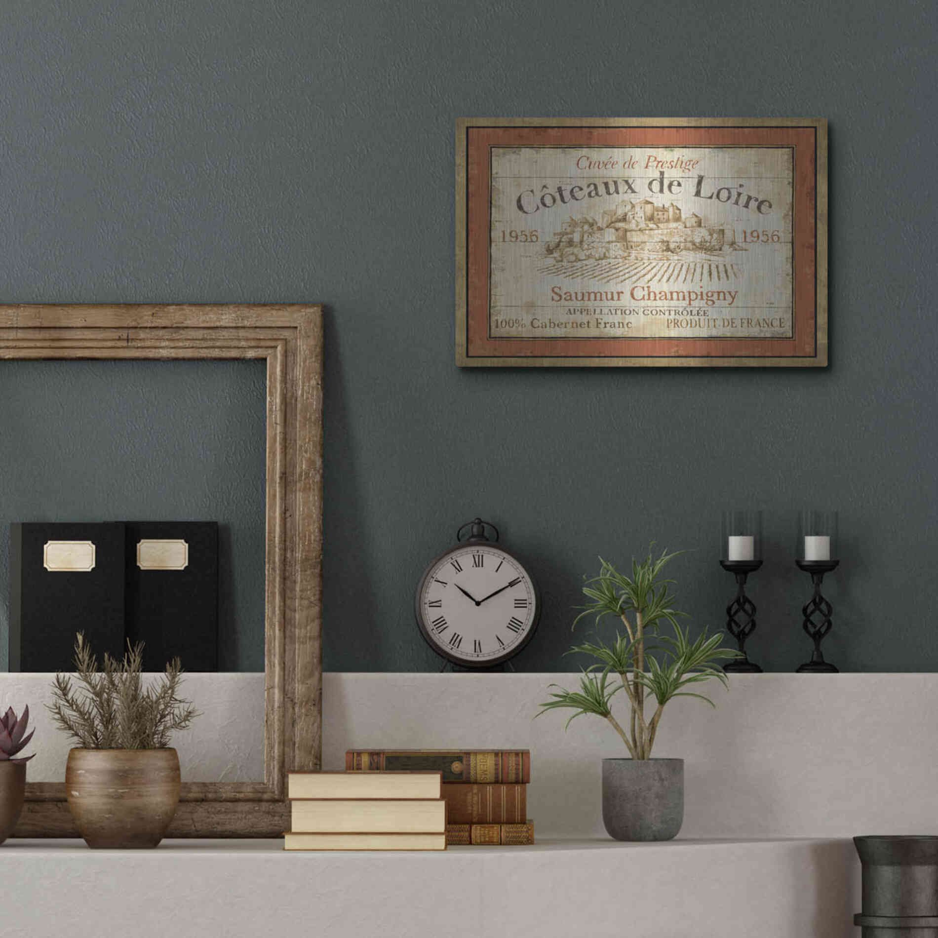 Luxe Metal Art 'French Wine Label II' by Daphne Brissonet, Metal Wall Art,16x12