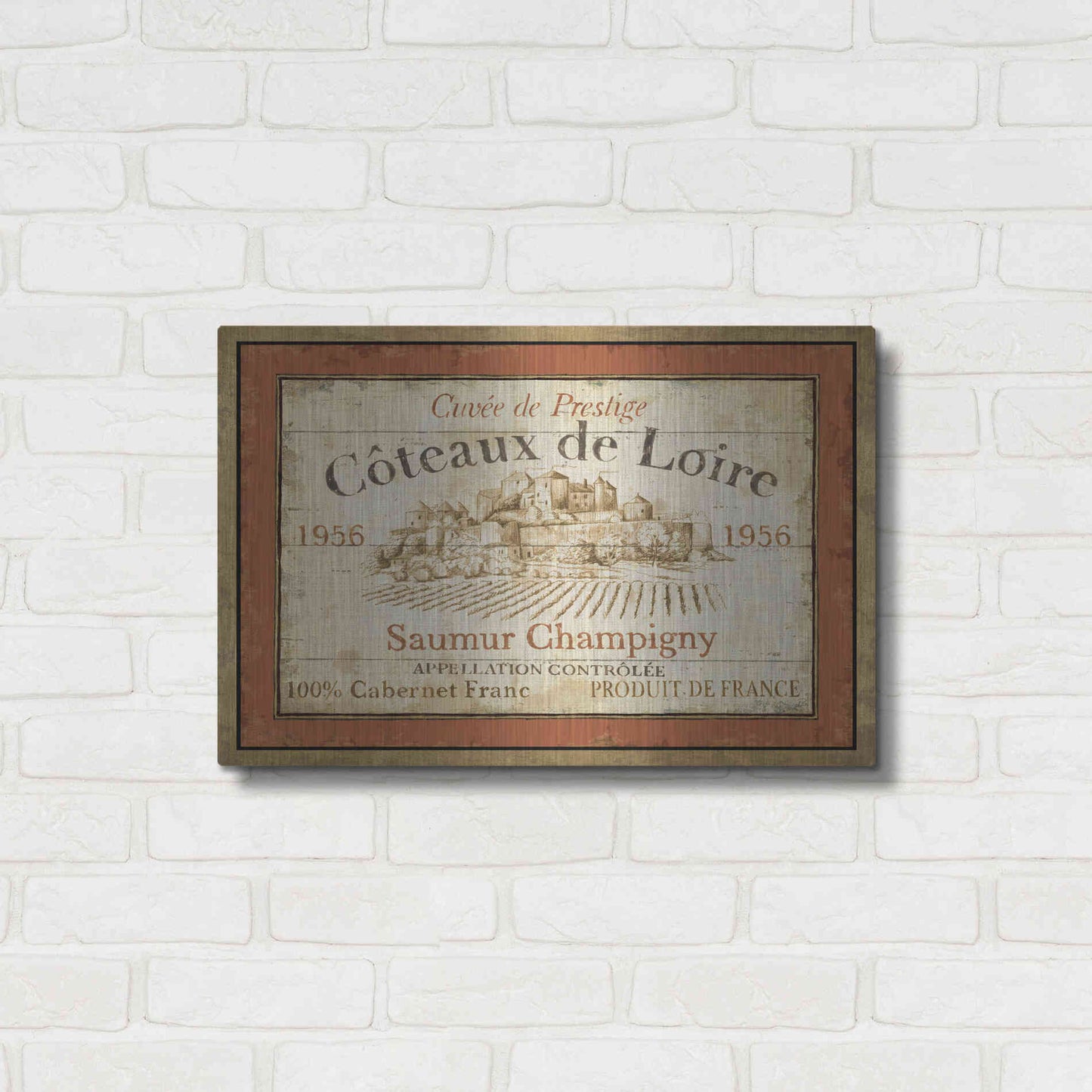 Luxe Metal Art 'French Wine Label II' by Daphne Brissonet, Metal Wall Art,24x16