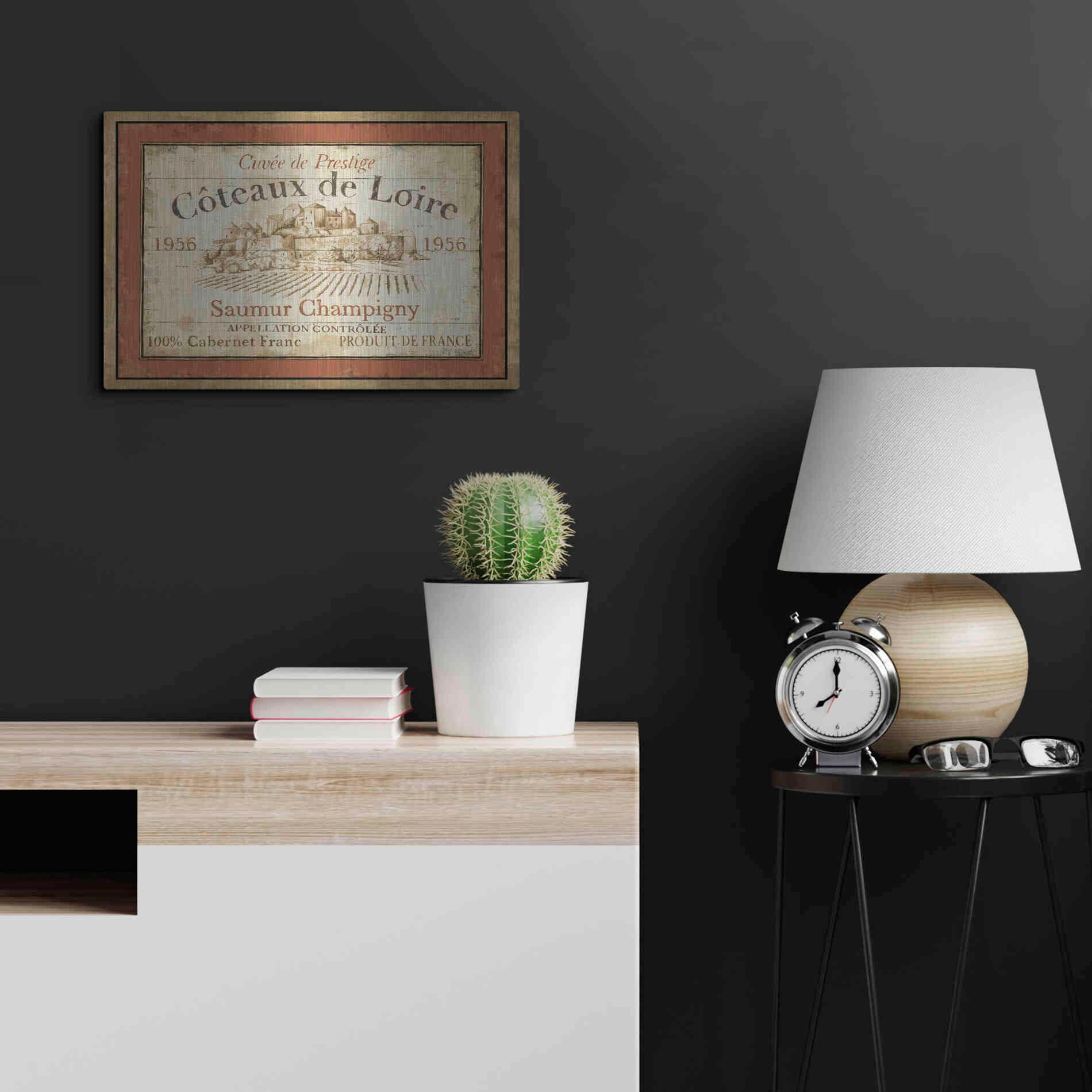 Luxe Metal Art 'French Wine Label II' by Daphne Brissonet, Metal Wall Art,24x16