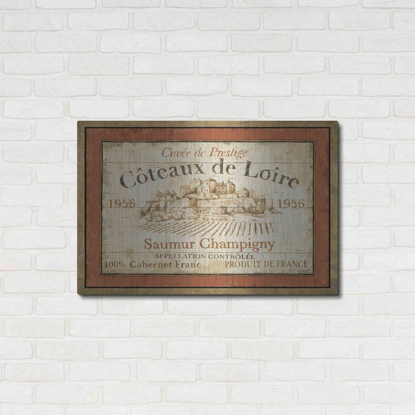 Luxe Metal Art 'French Wine Label II' by Daphne Brissonet, Metal Wall Art,36x24