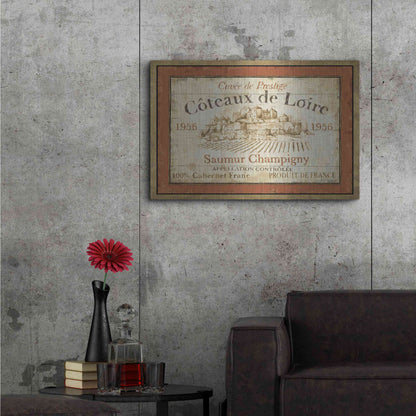 Luxe Metal Art 'French Wine Label II' by Daphne Brissonet, Metal Wall Art,36x24