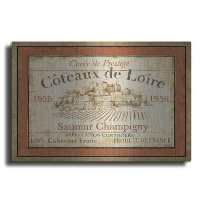 Luxe Metal Art 'French Wine Label II' by Daphne Brissonet, Metal Wall Art