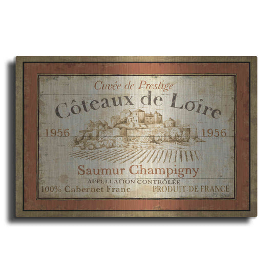 Luxe Metal Art 'French Wine Label II' by Daphne Brissonet, Metal Wall Art