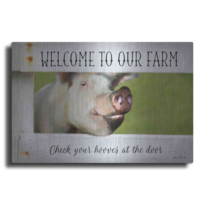 Luxe Metal Art 'Welcome Pig' by Lori Deiter Metal Wall Art