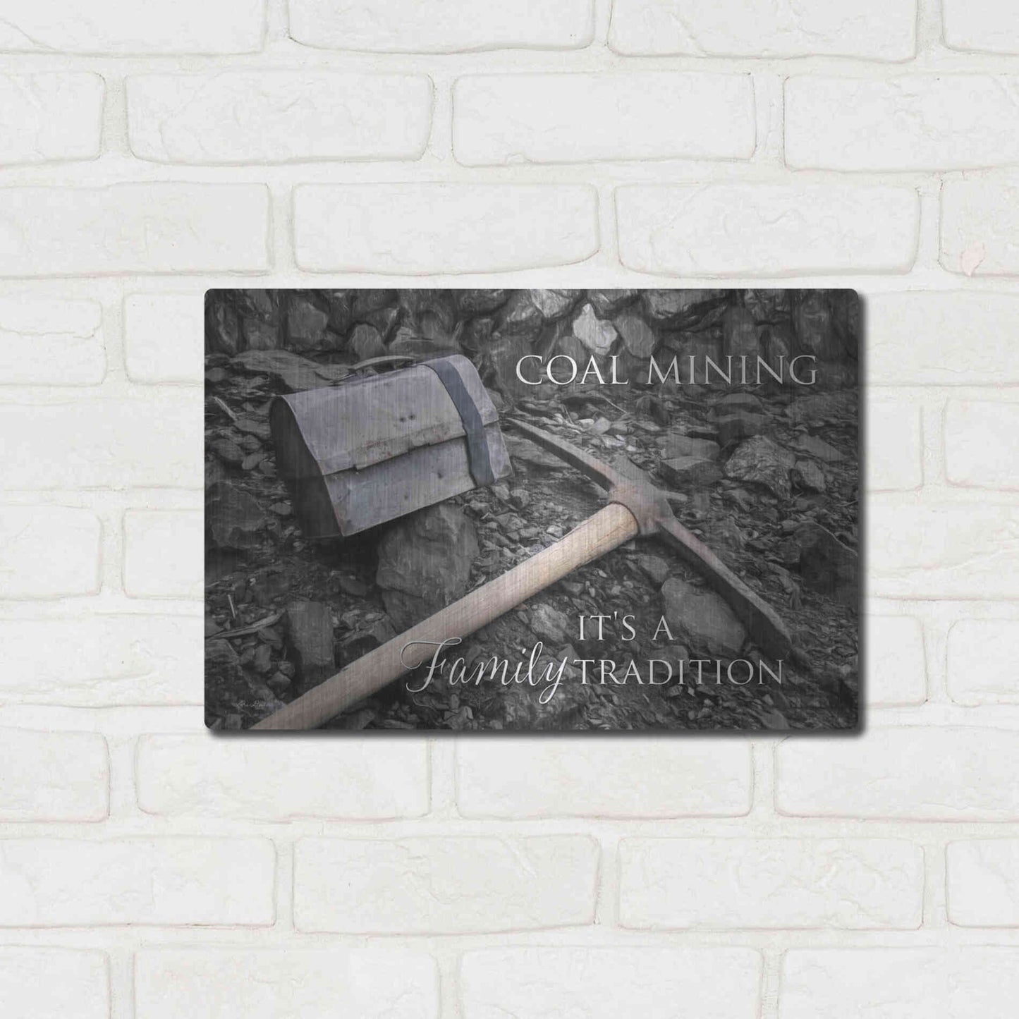 Luxe Metal Art 'Coal Mining - Family Tradition' by Lori Deiter Metal Wall Art,16x12