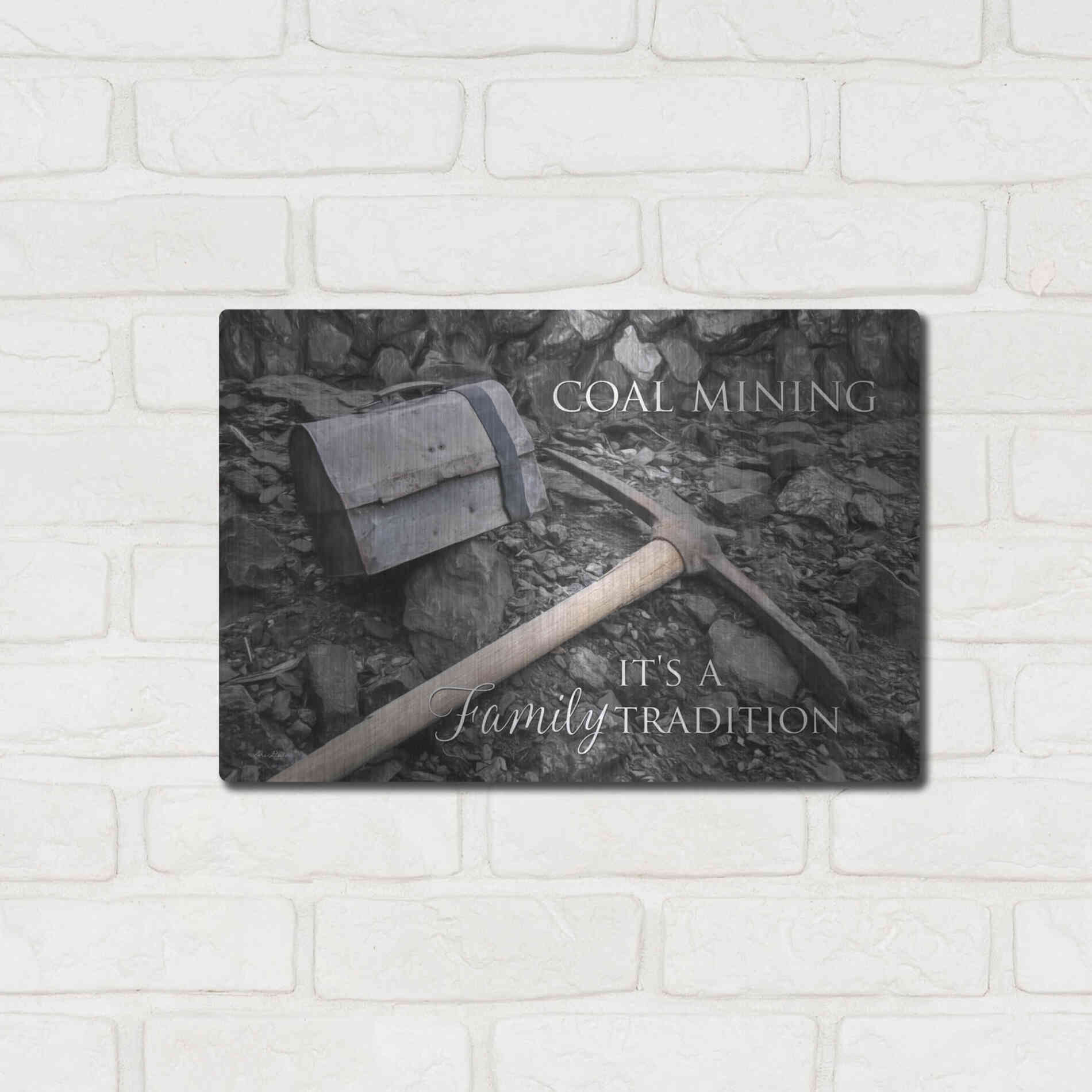 Luxe Metal Art 'Coal Mining - Family Tradition' by Lori Deiter Metal Wall Art,16x12