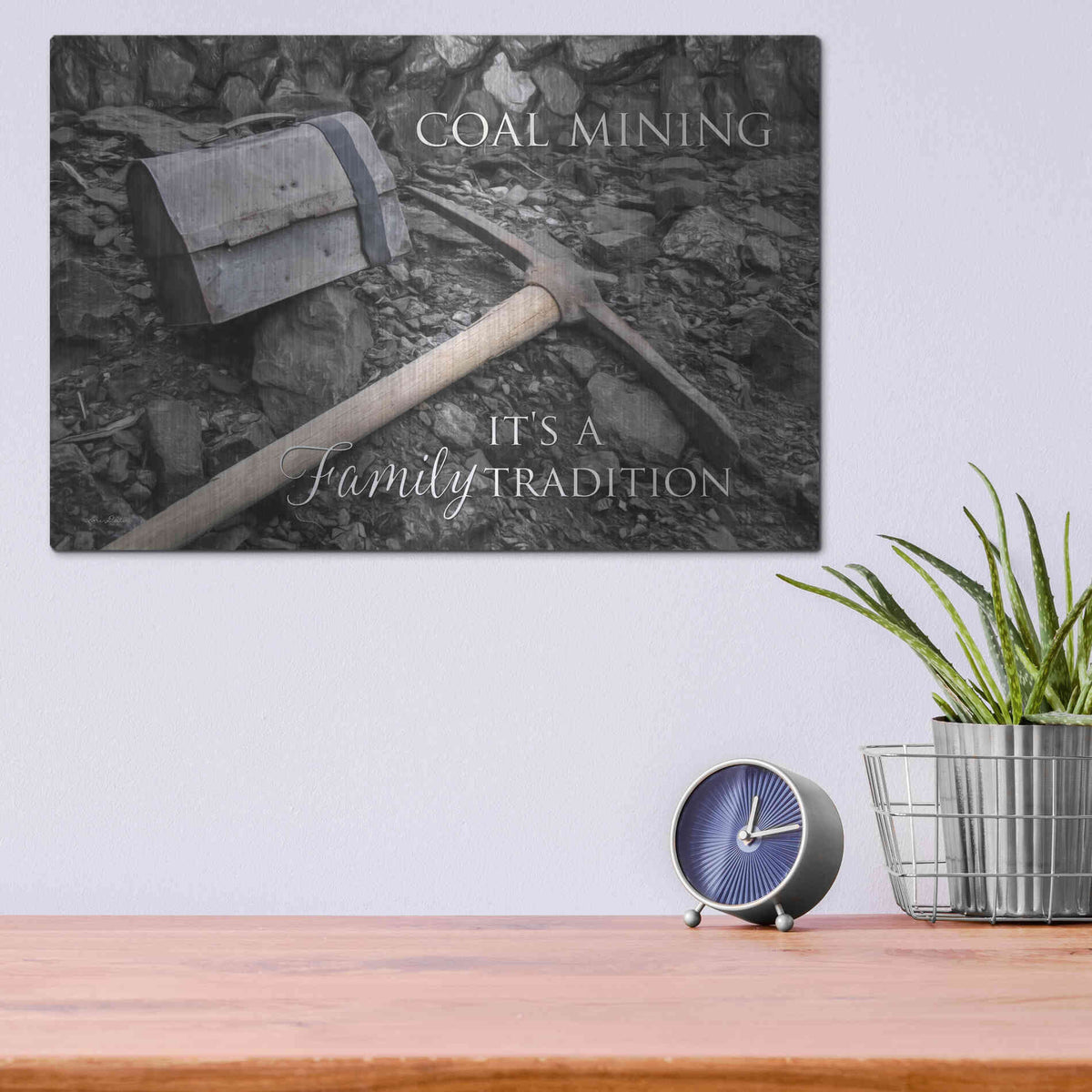 Luxe Metal Art 'Coal Mining - Family Tradition' by Lori Deiter Metal Wall Art,16x12