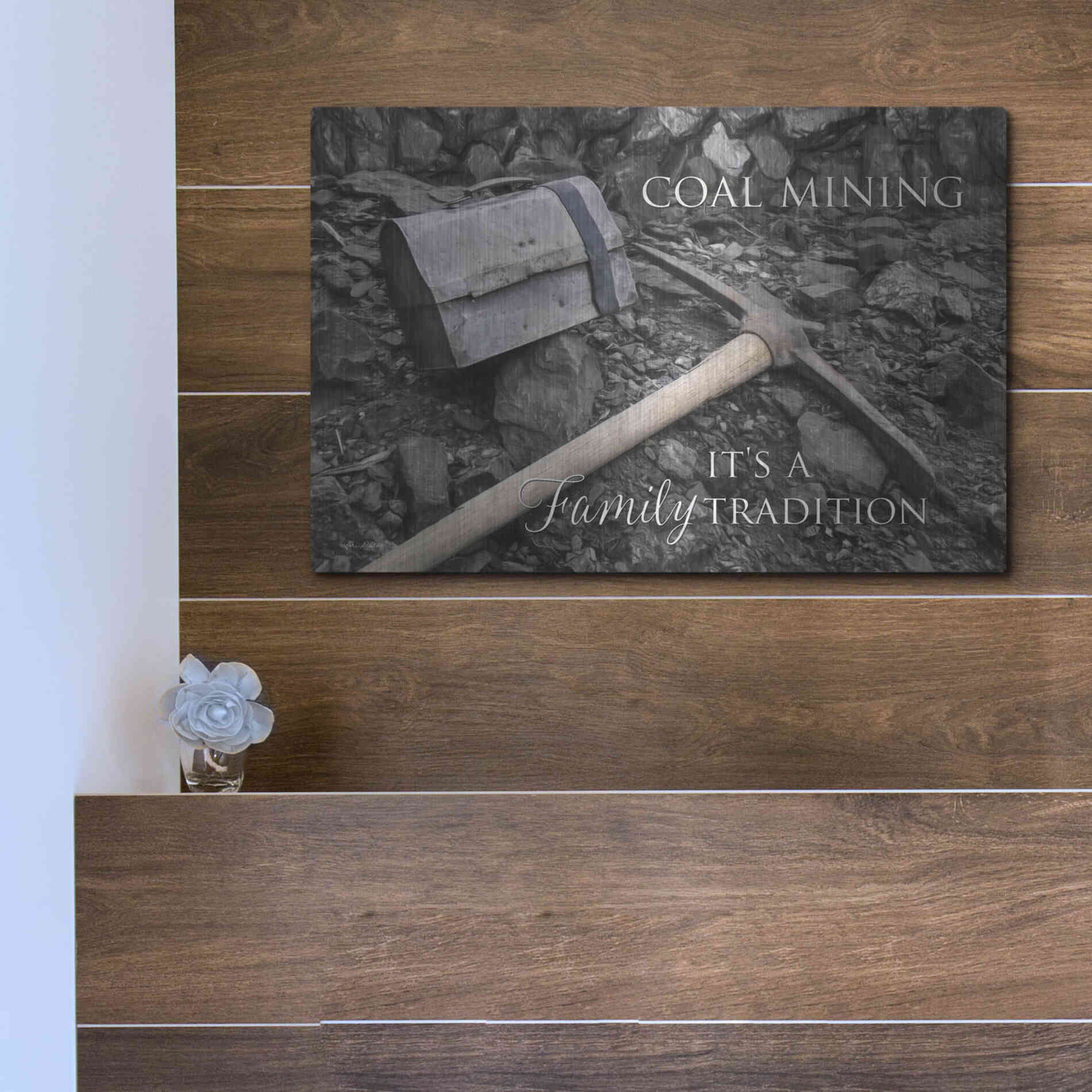 Luxe Metal Art 'Coal Mining - Family Tradition' by Lori Deiter Metal Wall Art,16x12