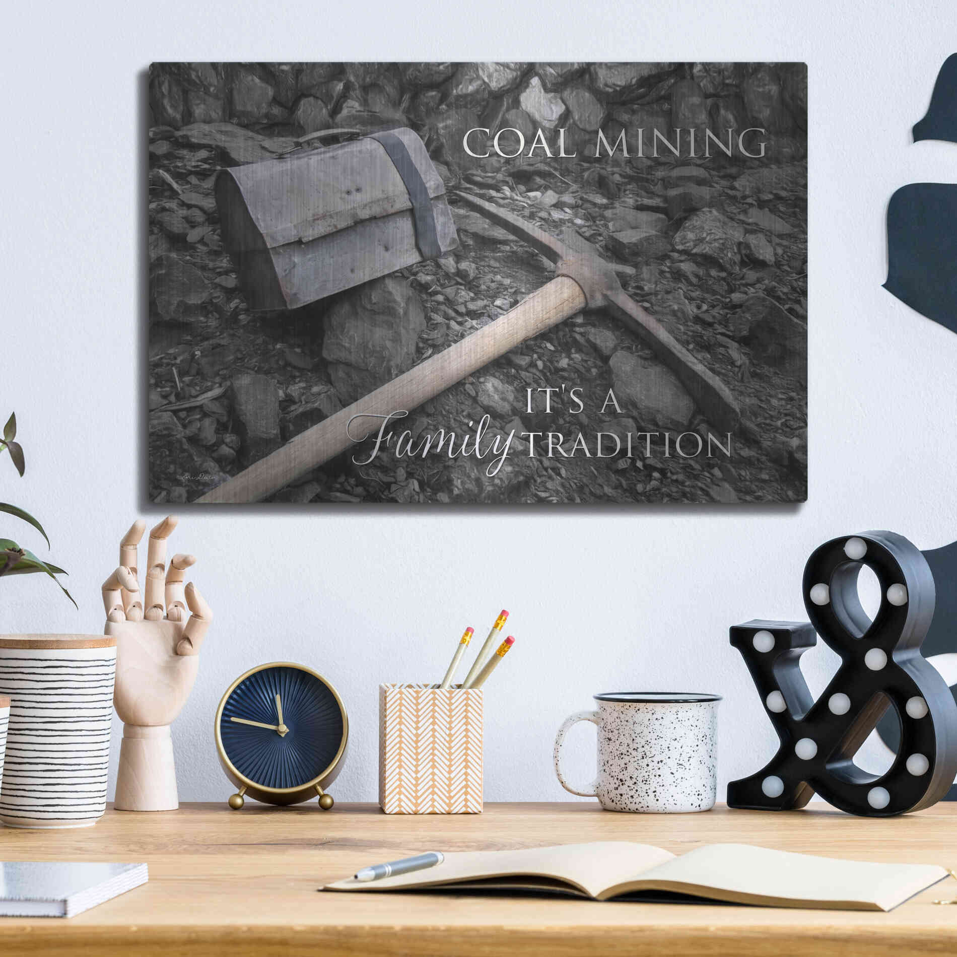 Luxe Metal Art 'Coal Mining - Family Tradition' by Lori Deiter Metal Wall Art,16x12