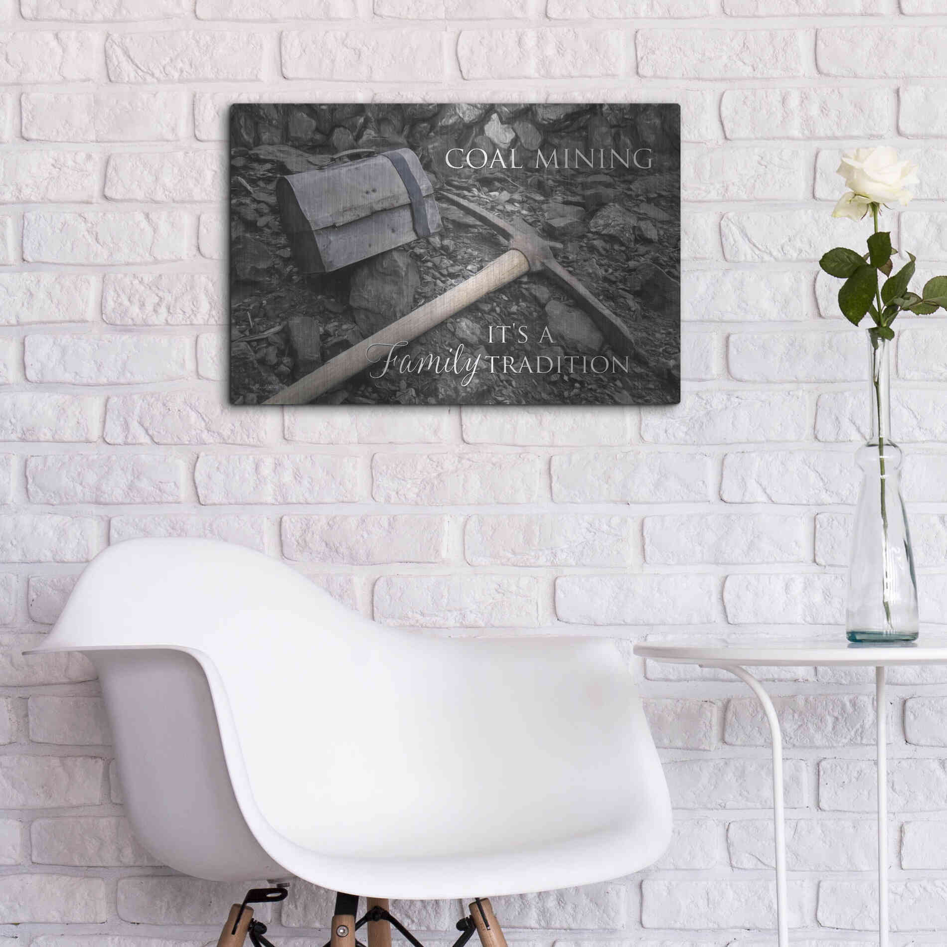 Luxe Metal Art 'Coal Mining - Family Tradition' by Lori Deiter Metal Wall Art,24x16