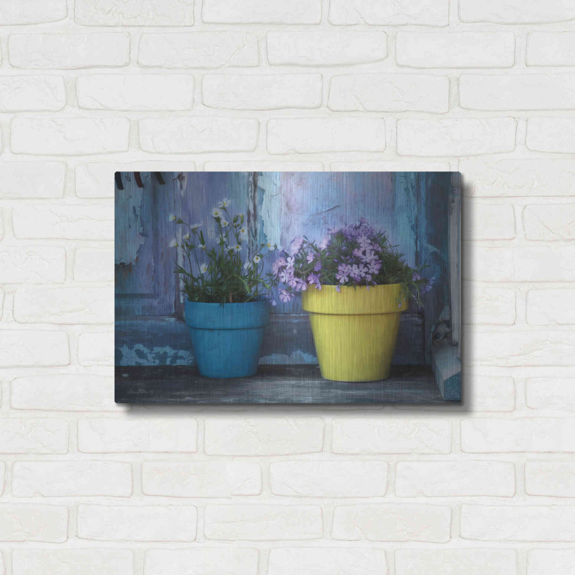 Luxe Metal Art 'She Shed Flowers' by Lori Deiter Metal Wall Art,24x16