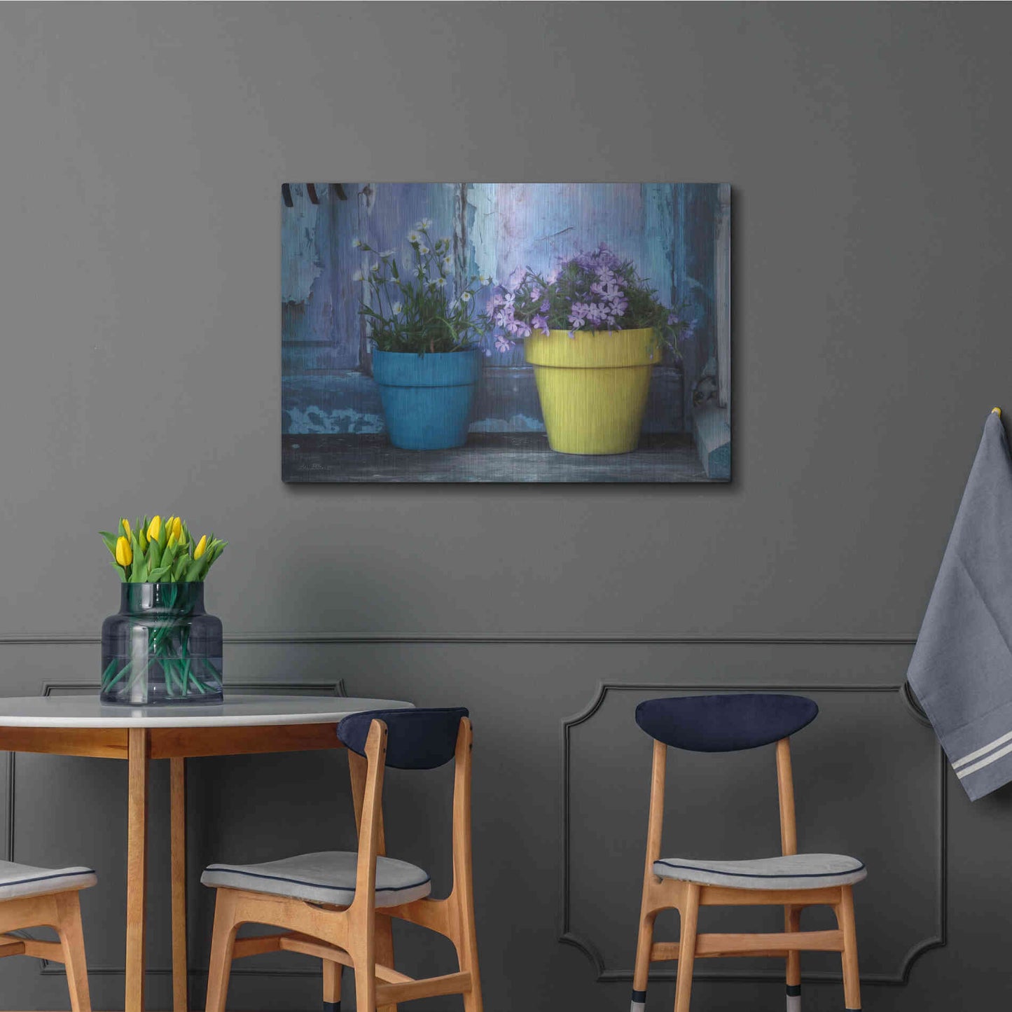 Luxe Metal Art 'She Shed Flowers' by Lori Deiter Metal Wall Art,36x24