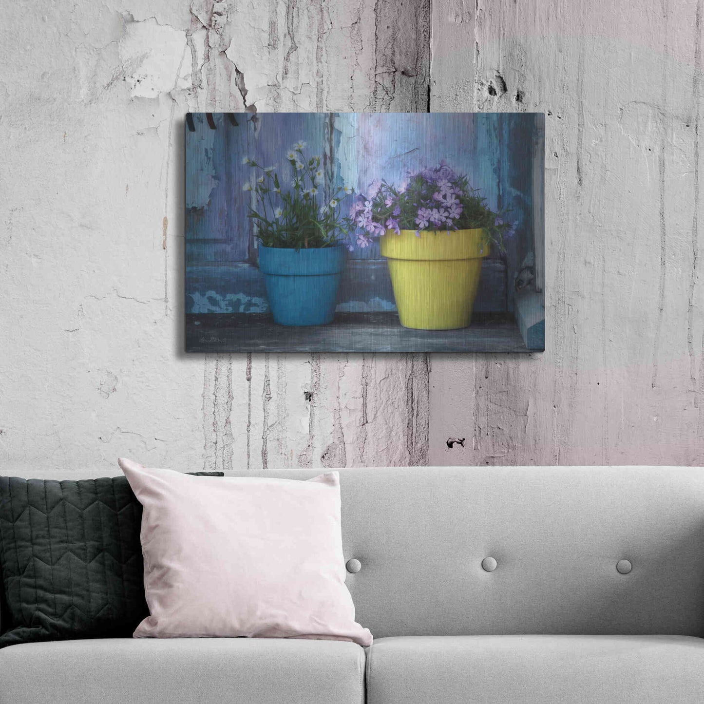 Luxe Metal Art 'She Shed Flowers' by Lori Deiter Metal Wall Art,36x24