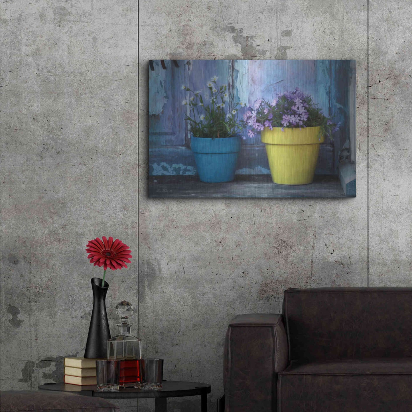 Luxe Metal Art 'She Shed Flowers' by Lori Deiter Metal Wall Art,36x24