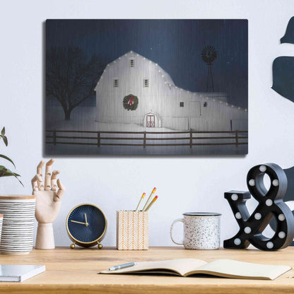 Luxe Metal Art 'Christmas Starry Night' by Lori Deiter Metal Wall Art,16x12