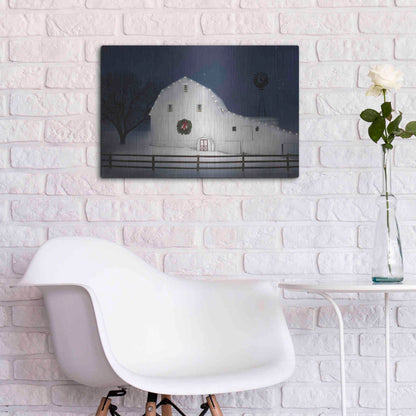 Luxe Metal Art 'Christmas Starry Night' by Lori Deiter Metal Wall Art,24x16