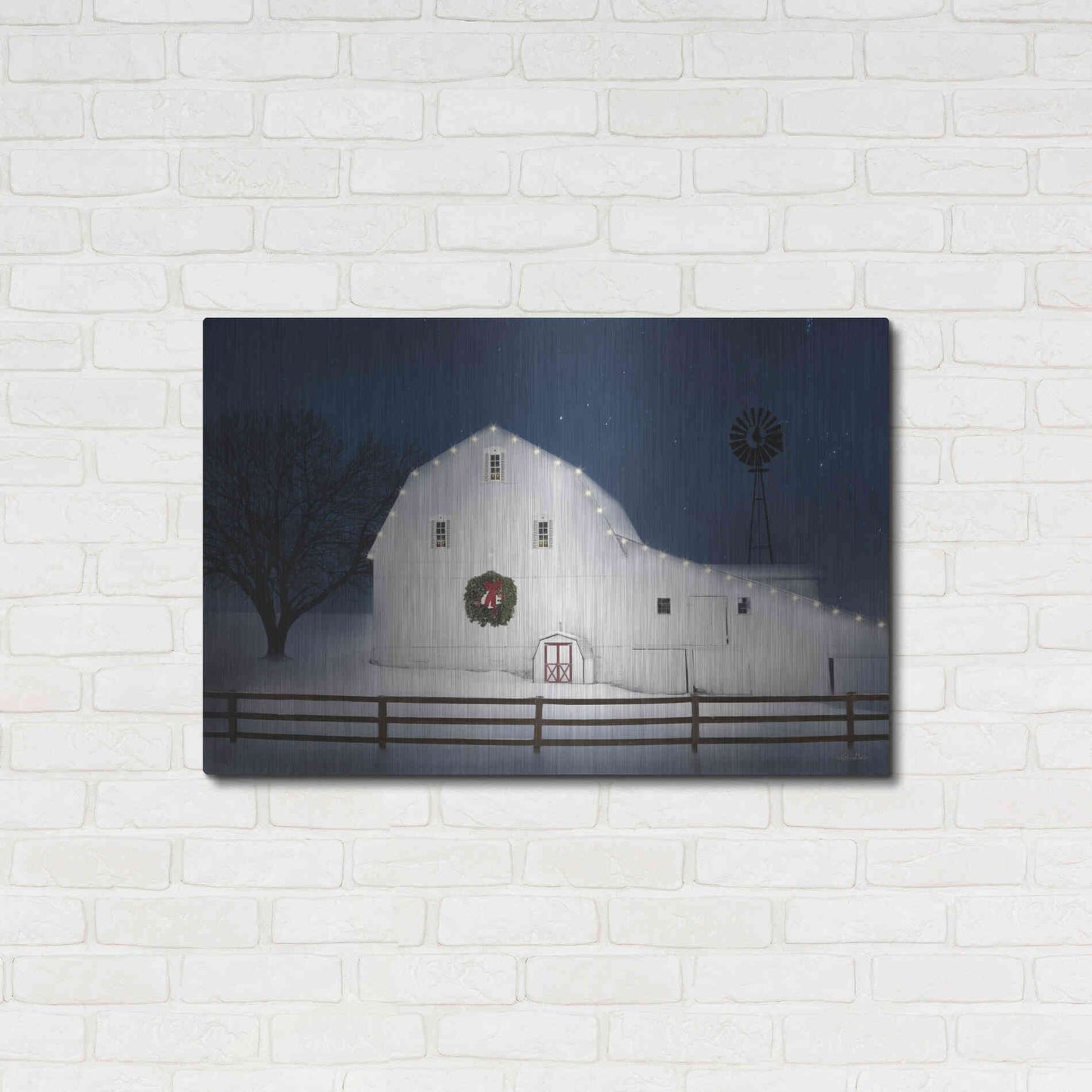 Luxe Metal Art 'Christmas Starry Night' by Lori Deiter Metal Wall Art,36x24