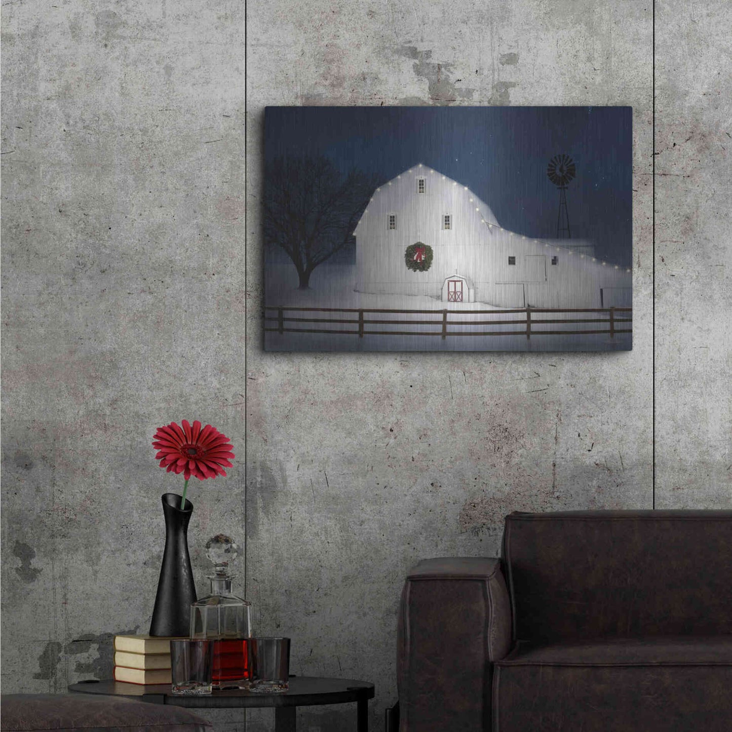 Luxe Metal Art 'Christmas Starry Night' by Lori Deiter Metal Wall Art,36x24