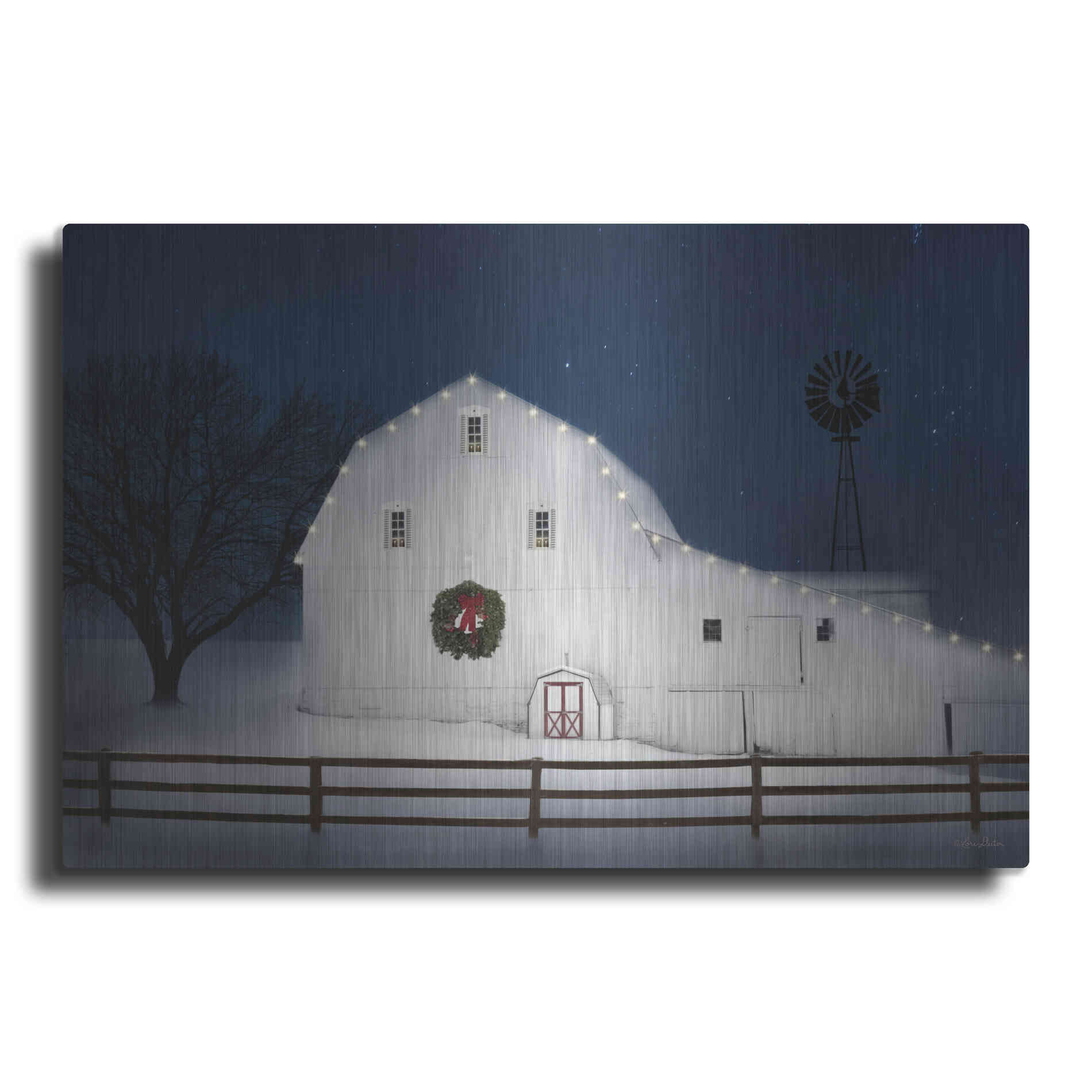 Luxe Metal Art 'Christmas Starry Night' by Lori Deiter Metal Wall Art