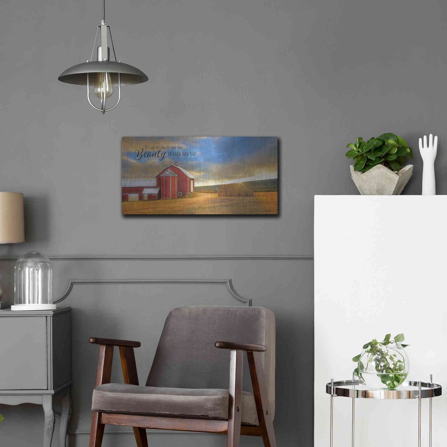 Luxe Metal Art 'The Beauty in Each New Day' by Lori Deiter Metal Wall Art,24x12