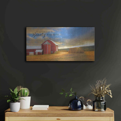 Luxe Metal Art 'The Beauty in Each New Day' by Lori Deiter Metal Wall Art,24x12