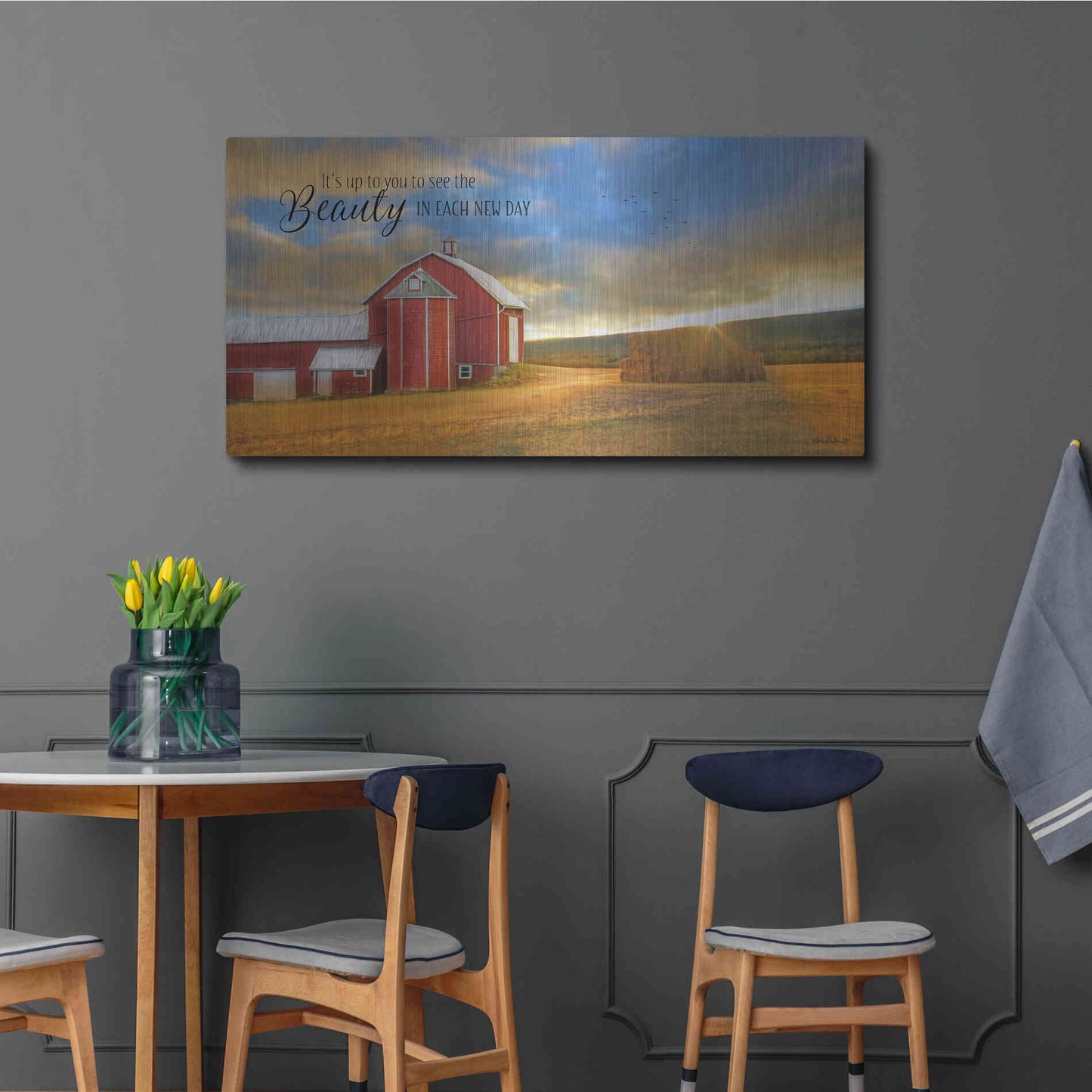 Luxe Metal Art 'The Beauty in Each New Day' by Lori Deiter Metal Wall Art,48x24