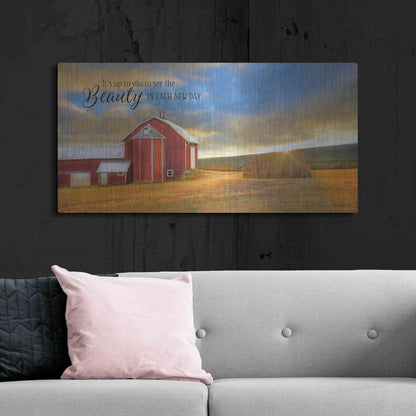 Luxe Metal Art 'The Beauty in Each New Day' by Lori Deiter Metal Wall Art,48x24