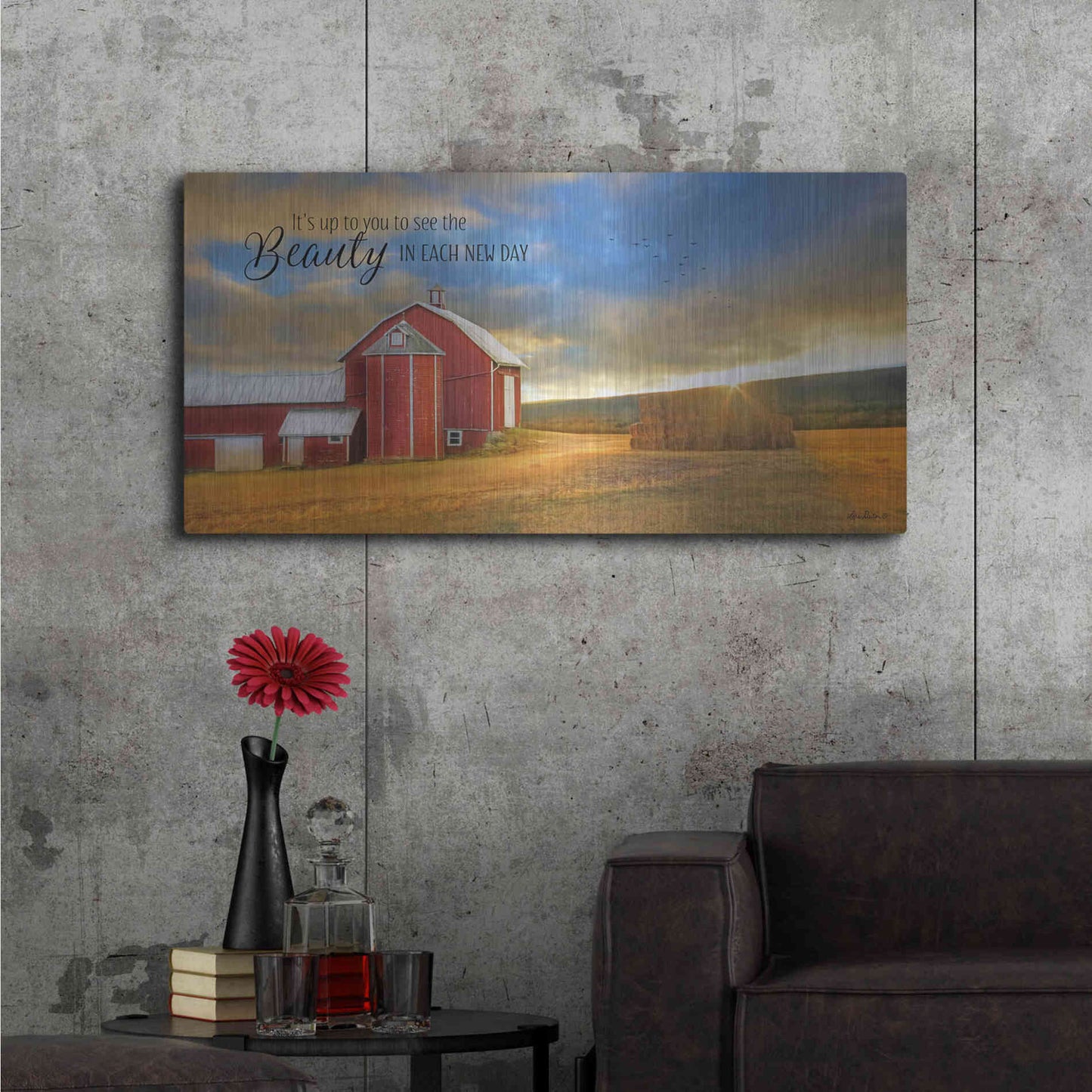 Luxe Metal Art 'The Beauty in Each New Day' by Lori Deiter Metal Wall Art,48x24