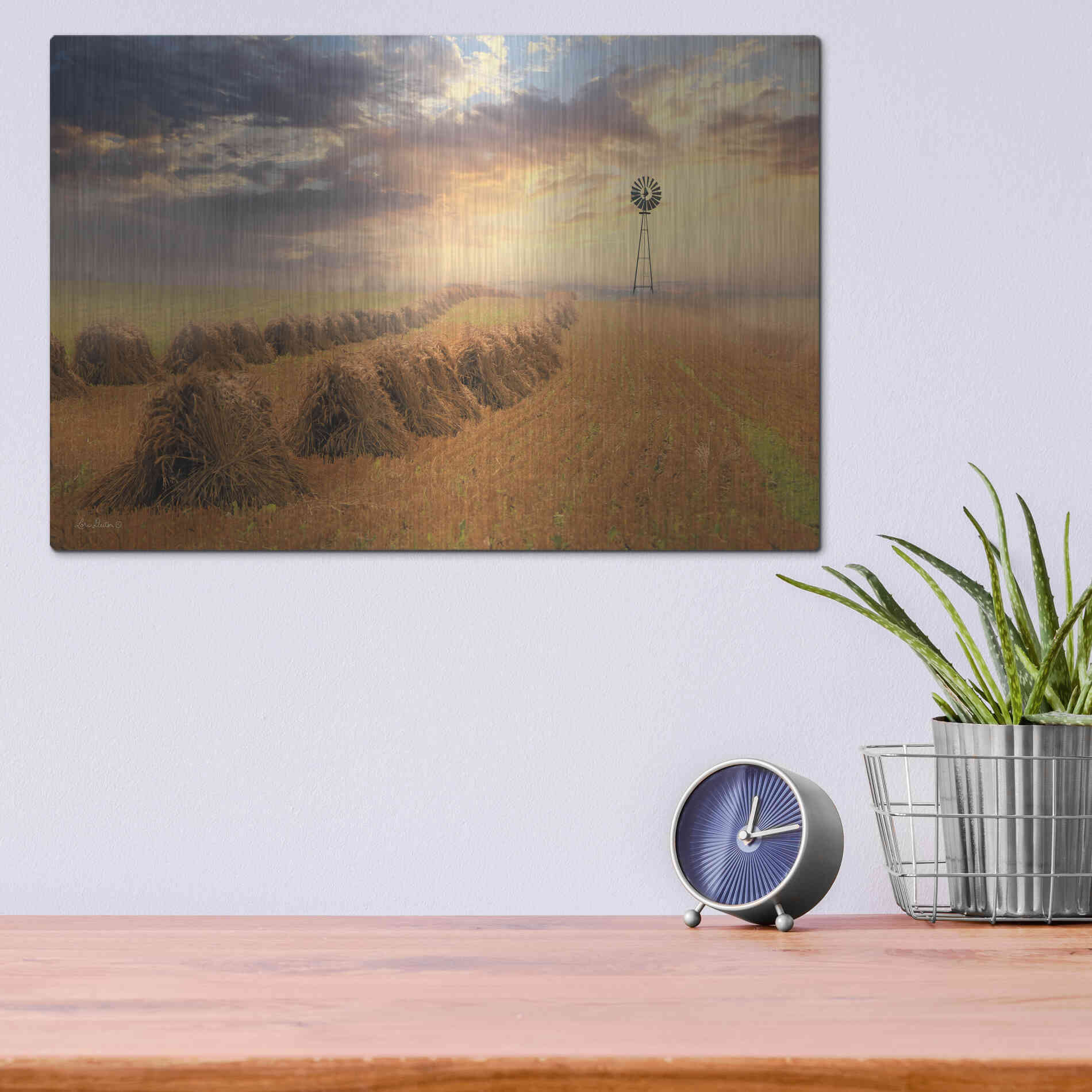 Luxe Metal Art 'Amish Country Sunrise' by Lori Deiter Metal Wall Art,16x12