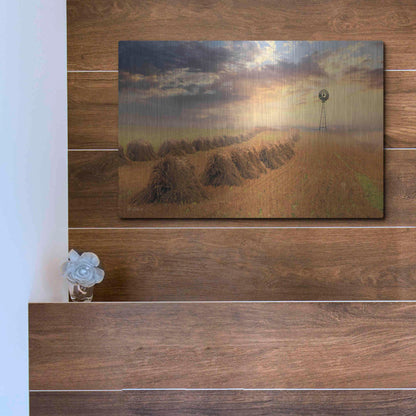 Luxe Metal Art 'Amish Country Sunrise' by Lori Deiter Metal Wall Art,16x12