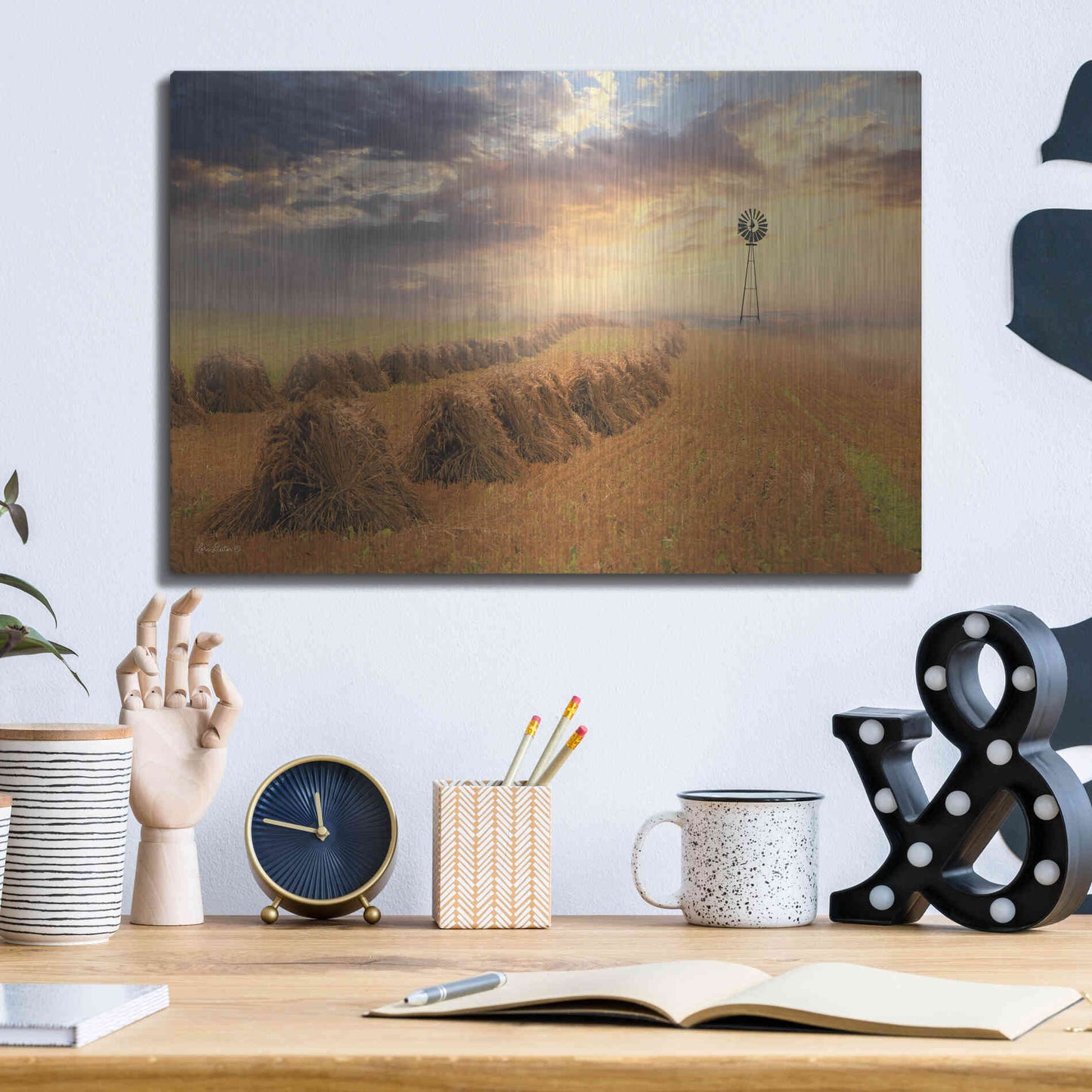 Luxe Metal Art 'Amish Country Sunrise' by Lori Deiter Metal Wall Art,16x12