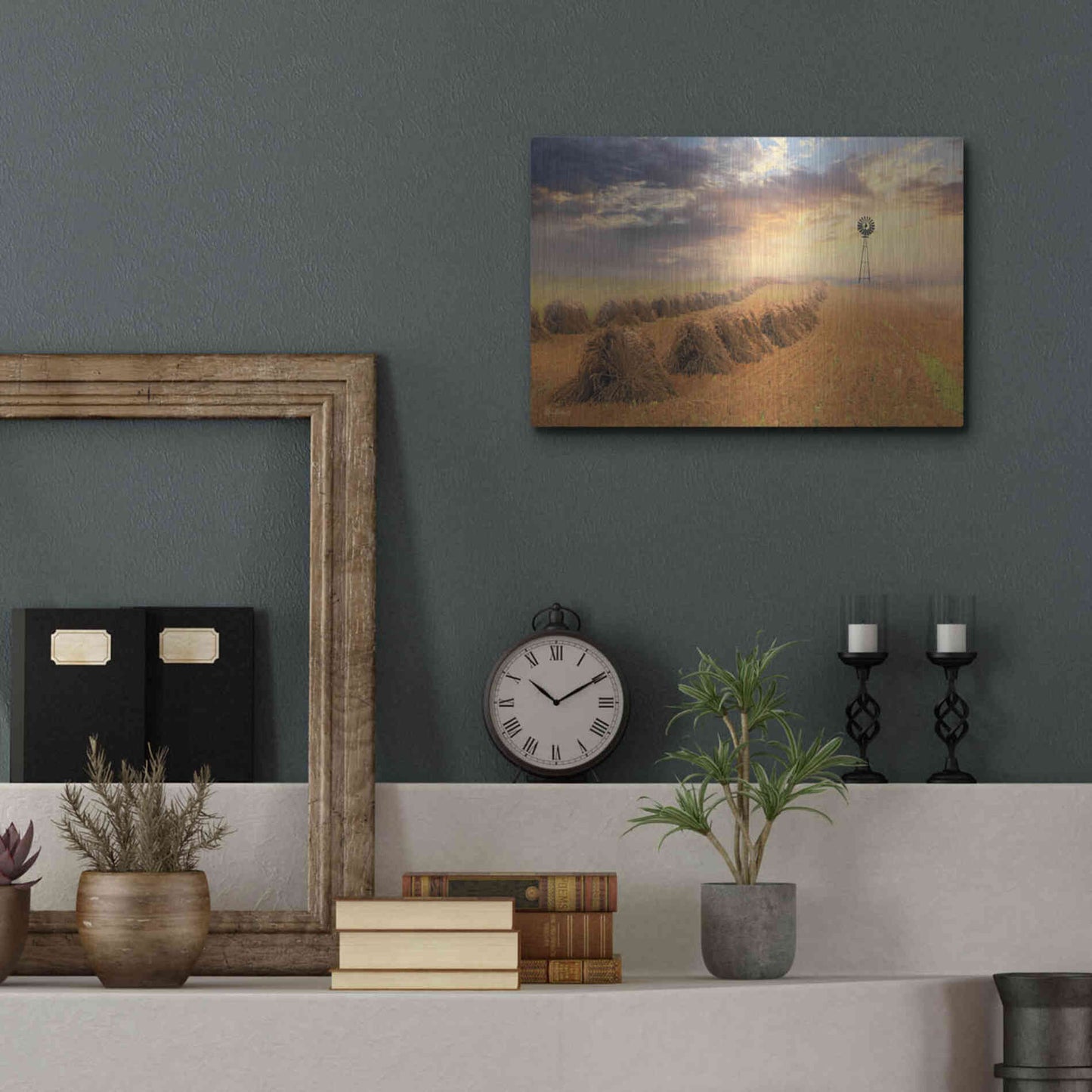 Luxe Metal Art 'Amish Country Sunrise' by Lori Deiter Metal Wall Art,16x12