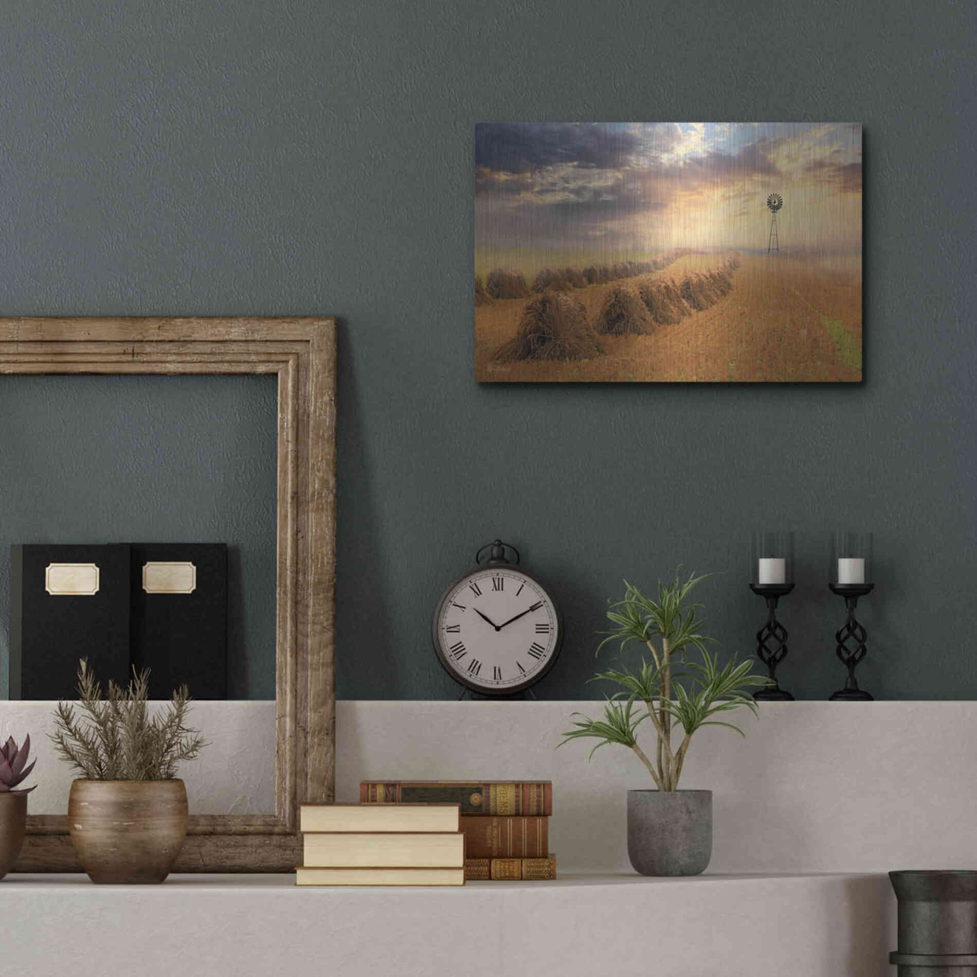 Luxe Metal Art 'Amish Country Sunrise' by Lori Deiter Metal Wall Art,16x12